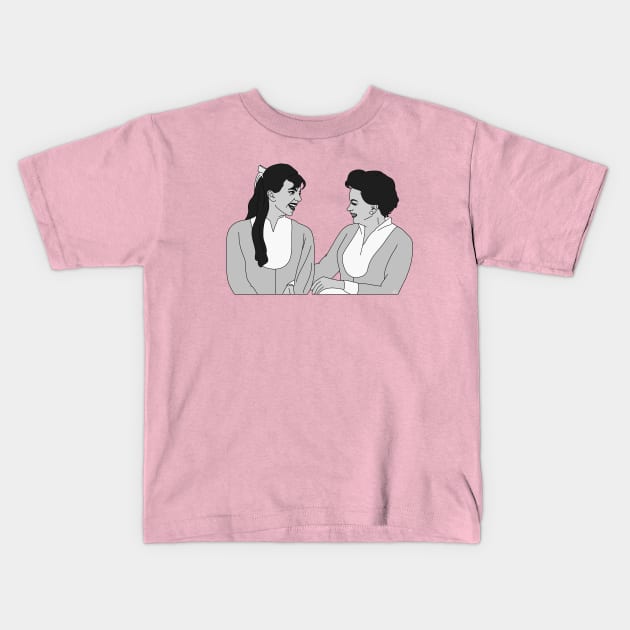 Judy and Liza Kids T-Shirt by thecompassrose